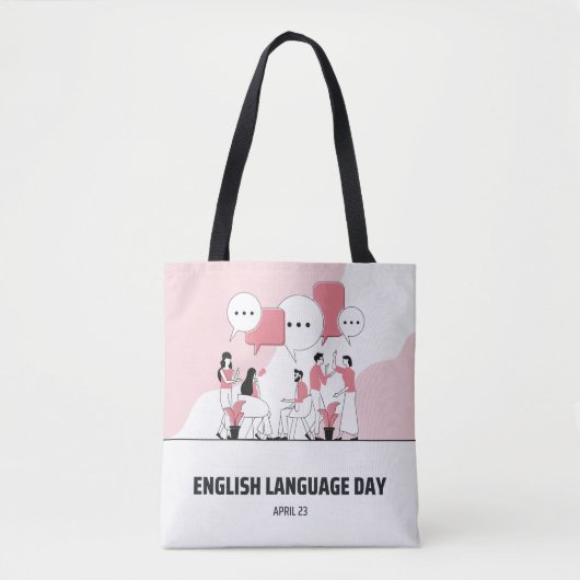 Engelse taaldag tote bag (Voorkant)