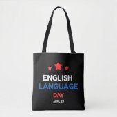 Engelse taaldag tote bag (Voorkant)
