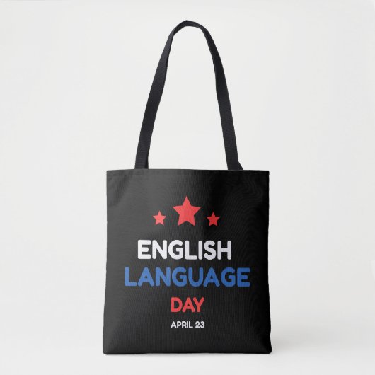 Engelse taaldag tote bag (Voorkant)