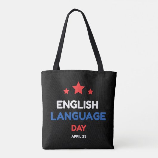 Engelse taaldag tote bag (Achterkant)