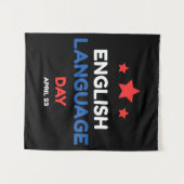 Engelse taaldag wandkleed (Voorkant (horizontaal))