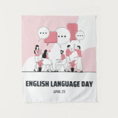 Engelse taaldag wandkleed (Voorkant)