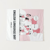 Engelse taaldag wandkleed (Voorkant (horizontaal))