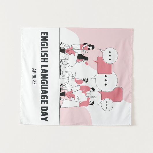 Engelse taaldag wandkleed (Voorkant (horizontaal))