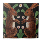  Engelse tapijtontwerpbunny Rabbits Tile Tegeltje (Voorkant)