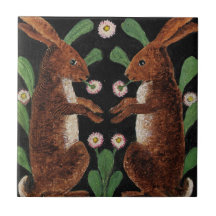  Engelse tapijtontwerpbunny Rabbits Tile