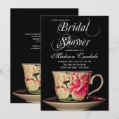 Engelse Teacup Bridal Shower-uitnodigingen Kaart (Voorkant / Achterkant)