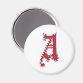 Engelse tekst Gothic Monogram letter A Magneet (Voorkant / Achterkant)