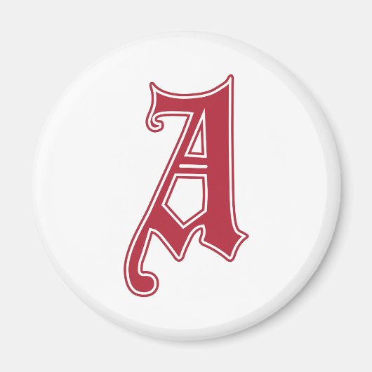 Engelse tekst Gothic Monogram letter A Magneet (Voorkant)