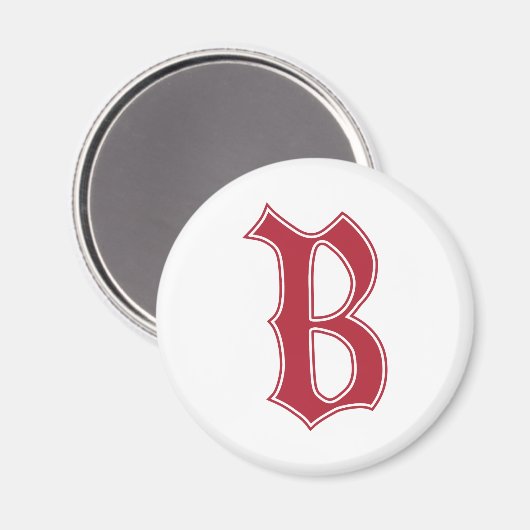 Engelse tekst Gothic Monogram letter B Magneet (Voorkant / Achterkant)