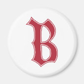 Engelse tekst Gothic Monogram letter B Magneet (Voorkant)