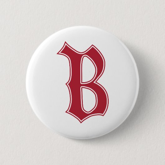 Engelse tekst Gothic Monogram letter B Ronde Button 5,7 Cm (Voorkant)