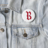 Engelse tekst Gothic Monogram letter B Ronde Button 5,7 Cm (In situ)