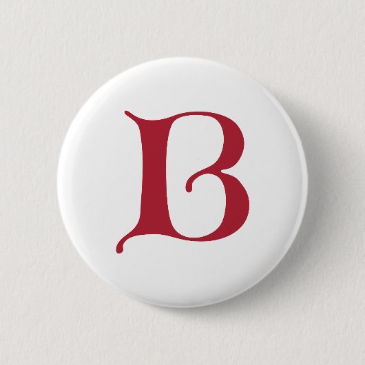 Engelse tekst Gothic Monogram letter B Ronde Button 5,7 Cm (Voorkant)