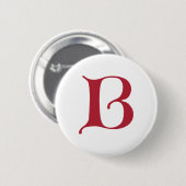 Engelse tekst Gothic Monogram letter B Ronde Button 5,7 Cm (Voorkant /achterkant)