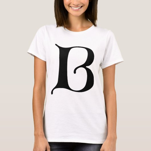 Engelse tekst Gothic Monogram letter B T-shirt (Voorkant)