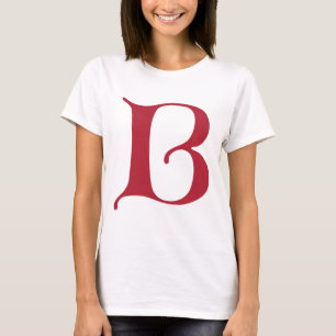 Engelse tekst Gothic Monogram letter B T-shirt