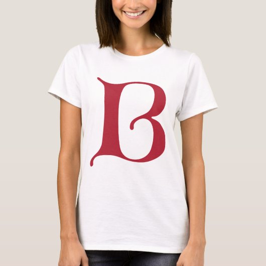 Engelse tekst Gothic Monogram letter B T-shirt (Voorkant)