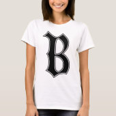 Engelse tekst Gothic Monogram letter B T-shirt (Voorkant)