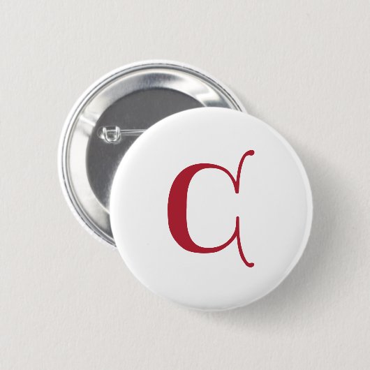 Engelse tekst Gothic Monogram letter C Ronde Button 5,7 Cm (Voorkant /achterkant)