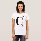 Engelse tekst Gothic Monogram letter C T-shirt (Voorkant volledig)