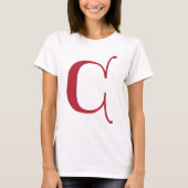 Engelse tekst Gothic Monogram letter C T-shirt (Voorkant)