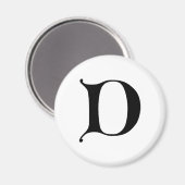 Engelse tekst Gothic Monogram letter D Magneet (Voorkant / Achterkant)