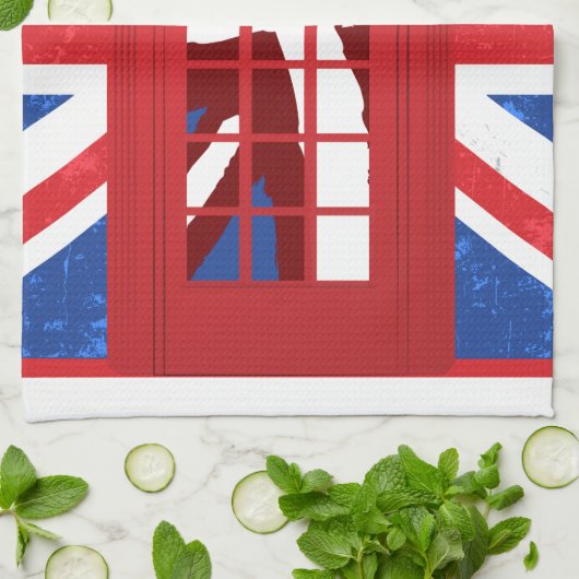  Engelse telefooncel Theedoek (Gevouwen)