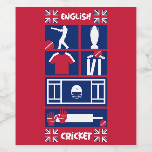 Engelse testcricket The Ashes Wijn Etiket (Enkel label)