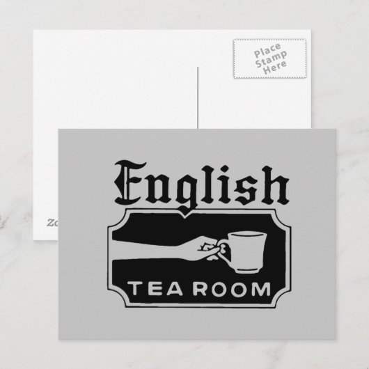Engelse thea Room Briefkaart (Voorkant / Achterkant)