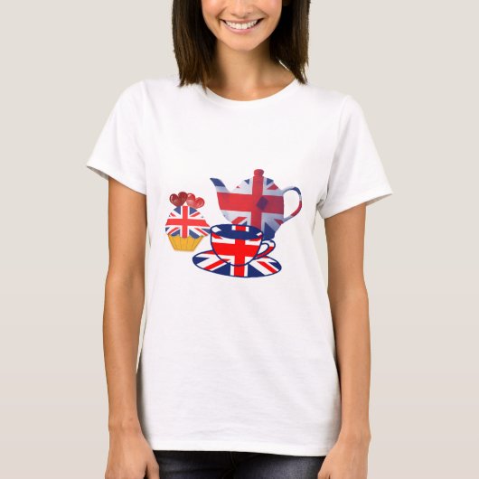 Engelse thea-time, Union Jack Art Gifts T-shirt (Voorkant)