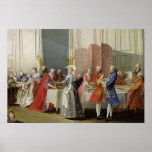 Engelse thee in de Salon des Quatre Glaces Poster