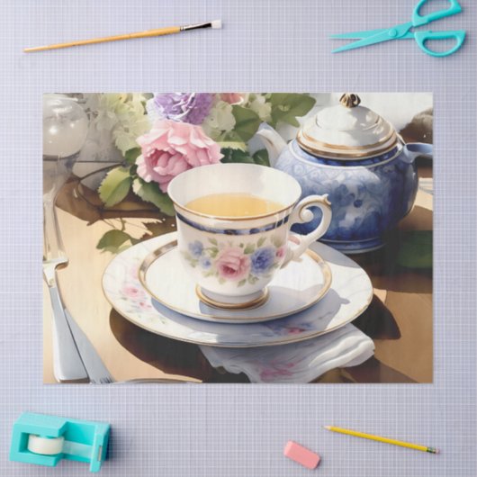 Engelse thee Victoriaans decoupage Tissuepapier (Craft)