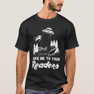Engelse theekbibliotheek Fun Alien Reading T-shirt