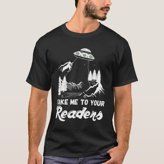 Engelse theekbibliotheek Fun Alien Reading T-shirt (Voorkant)
