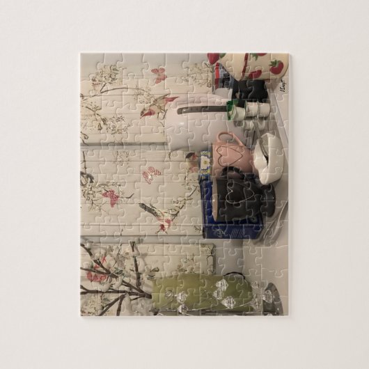 Engelse tijd van thee legpuzzel (Verticaal)