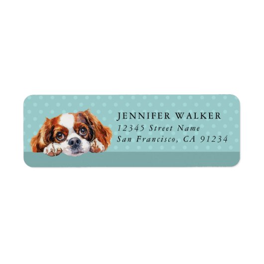Engelse Toy Spaniel-hond retouradreslabels Etiket (Voorkant)