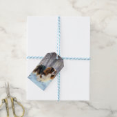 Engelse Toy Spaniel Laat het sneeuwen Kerstmis Cadeaulabel (Met Touw)
