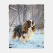 Engelse Toy Spaniel Laat het Sneeuwen Kerstmis Fleece Deken (Voorkant)