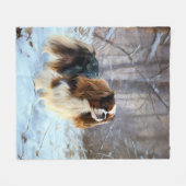 Engelse Toy Spaniel Laat het Sneeuwen Kerstmis Fleece Deken (Voorkant (Horizontaal))