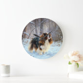 Engelse Toy Spaniel Laat het Sneeuwen Kerstmis Grote Klok (Huis)