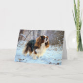 Engelse Toy Spaniel Laat het Sneeuwen Kerstmis Kaart (Voorkant)