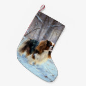 Engelse Toy Spaniel Laat het Sneeuwen Kerstmis Kleine Kerstsok (Voorkant (Hangend))