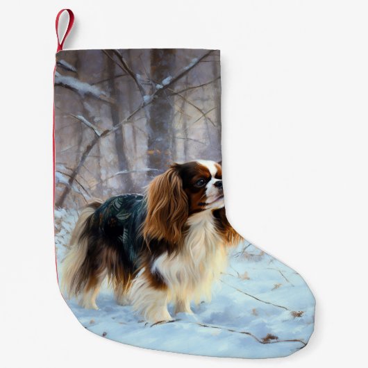 Engelse Toy Spaniel Laat het Sneeuwen Kerstmis Kleine Kerstsok (Voorkant)