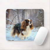 Engelse Toy Spaniel Laat het sneeuwen Kerstmis Muismat (Met muis)