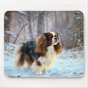 Engelse Toy Spaniel Laat het sneeuwen Kerstmis Muismat