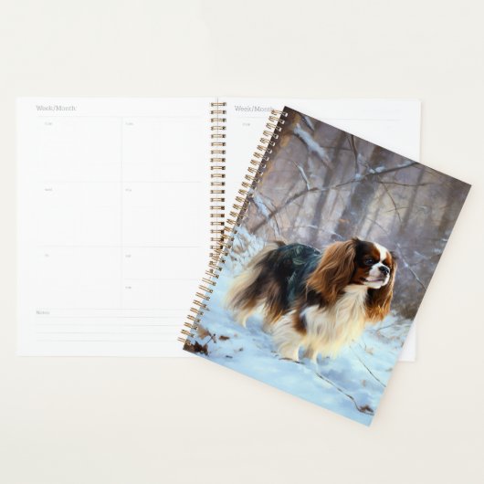 Engelse Toy Spaniel Laat het sneeuwen Kerstmis Planner (Display)