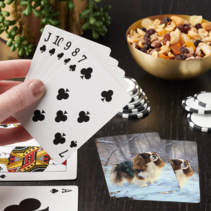 Engelse Toy Spaniel Laat het sneeuwen Kerstmis Pokerkaarten