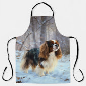 Engelse Toy Spaniel Laat het Sneeuwen Kerstmis Schort (Voorkant)