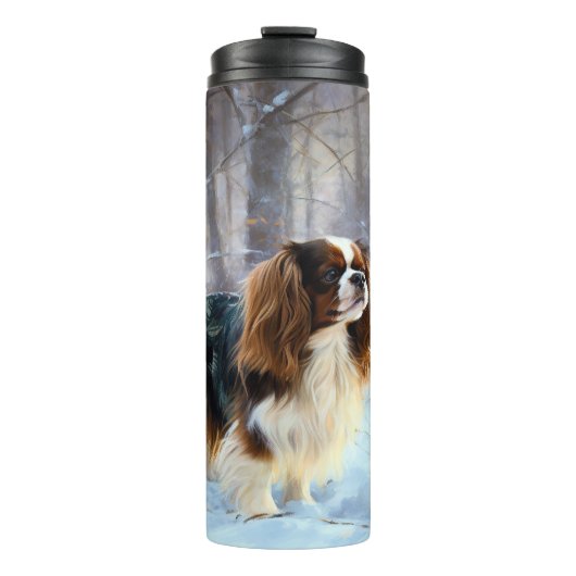 Engelse Toy Spaniel Laat het sneeuwen Kerstmis Thermosbeker (Voorkant)